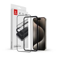 Crong Anti-Bacterial 3D Armour Glass - Szkło hartowane 9H na cały ekran iPhone 15 Pro + ramka instalacyjna Crong Anti-Bacterial 3D Armour Glass - Szkło hartowane 9H na cały ekran iPhone 15 Pro + ramka instalacyjna