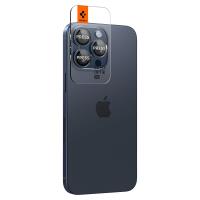 Spigen Optik Pro GLAS.TR EZ Fit Camera Protector 2-Pack - Szkło ochronne na obiektyw do iPhone 15 Pro / 15 Pro Max / iPhone 14 Pro / 14 Pro Max (2 szt) (Blue Titanium)