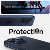 Spigen Optik Pro GLAS.TR EZ Fit Camera Protector 2-Pack - Szkło ochronne na obiektyw do iPhone 15 Pro / 15 Pro Max / iPhone 14 Pro / 14 Pro Max (2 szt) (Blue Titanium)