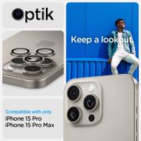 Spigen Optik Pro GLAS.TR EZ Fit Camera Protector 2-Pack - Szkło ochronne na obiektyw do iPhone 15 Pro / 15 Pro Max / iPhone 14 Pro / 14 Pro Max (2 szt) (Natural Titanium)