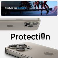 Spigen Optik Pro GLAS.TR EZ Fit Camera Protector 2-Pack - Szkło ochronne na obiektyw do iPhone 15 Pro / 15 Pro Max / iPhone 14 Pro / 14 Pro Max (2 szt) (Natural Titanium)