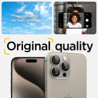 Spigen Optik Pro GLAS.TR EZ Fit Camera Protector 2-Pack - Szkło ochronne na obiektyw do iPhone 15 Pro / 15 Pro Max / iPhone 14 Pro / 14 Pro Max (2 szt) (Natural Titanium)
