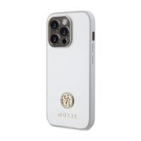Guess 4G Strass Metal Logo - Etui iPhone 15 Pro (srebrny)