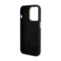 Guess Silicone Script Metal Logo & Frame - Etui iPhone 15 Pro (czarny)