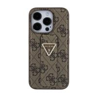 Guess Grip Stand 4G Triangle Strass Logo - Etui iPhone 15 (brązowy)