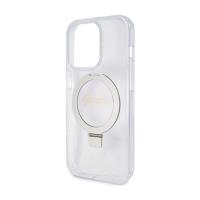 Guess Ring Stand Script Glitter MagSafe - Etui iPhone 15 Pro Max (przezroczysty)