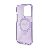 Guess Ring Stand Script Glitter MagSafe - Etui iPhone 15 Pro Max (fioletowy)