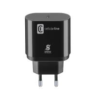 Cellularline - Ładowarka sieciowa USB-C Super Fast Charger 25W (Designed for Samsung) (czarny)