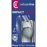 Cellularline Impact Glass - Hartowane szkło ochronne iPhone 15 Plus / iPhone 15 Pro Max