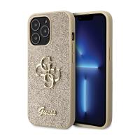 Guess Glitter Script Big 4G - Etui iPhone 13 Pro Max (złoty) Guess Glitter Script Big 4G - Etui iPhone 13 Pro Max (złoty)