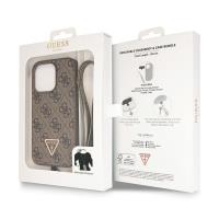 Guess Crossbody 4G Metal Logo - Etui iPhone 14 Pro (brązowy)