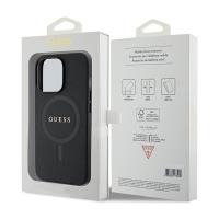 Guess Saffiano MagSafe - Etui iPhone 13 Pro (czarny)