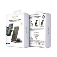Guess 4G Pattern MagSafe - Składana ładowarka indukcyjna 2w1 z MagSafe do iPhone i AirPods 15W (brązowy)