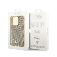 Guess Disco Metal Script - Etui iPhone 14 Pro Max (złoty)