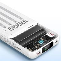 WEKOME WP-12 Tint Series - Power bank indukcyjny 10000 mAh MagSafe z wbudowanym kablem USB-C / Lightning / Micro USB / USB-A (Biały)