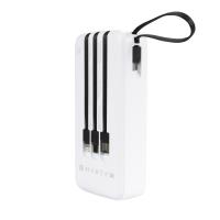 WEKOME WP-10 Pop Digital Series - Power bank 20000 mAh z wbudowanym kablem USB-C / Lightning / Micro USB / USB-A (Biały)