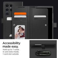 Spigen Wallet S Plus - Etui do Samsung Galaxy S24 Ultra (Czarny)