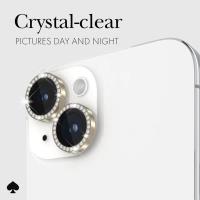 Kate Spade New York Aluminum Ring Lens Protector - Szkło ochronne na obiektyw aparatu iPhone 15 / iPhone 15 Plus (Set in Stone Gold)
