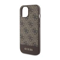 Guess 4G Bottom Stripe Metal Logo Collection - Etui iPhone 15 (brązowy)