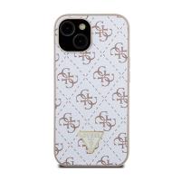 Guess 4G Triangle Metal Logo - Etui iPhone 15 (biały)