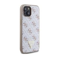 Guess 4G Triangle Metal Logo - Etui iPhone 15 (biały)