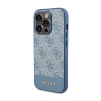 Guess 4G Bottom Stripe Metal Logo Collection - Etui iPhone 15 Pro Max (niebieski)