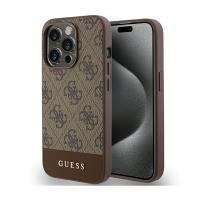 Guess 4G Bottom Stripe Metal Logo Collection - Etui iPhone 15 Pro Max (brązowy)