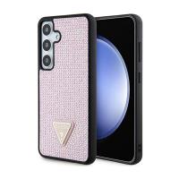 Guess Rhinestone Triangle - Etui Samsung Galaxy S24 (różowy)