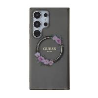 Guess IML Flowers Wreath MagSafe - Etui Samsung Galaxy S24 Ultra (czarny)