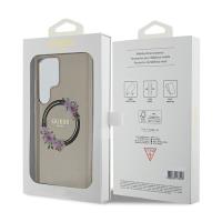 Guess IML Flowers Wreath MagSafe - Etui Samsung Galaxy S24 Ultra (czarny)