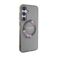 Guess IML Flowers Wreath MagSafe - Etui Samsung Galaxy S24+ (czarny)