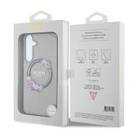 Guess IML Flowers Wreath MagSafe - Etui Samsung Galaxy S24+ (czarny)