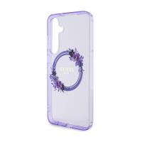 Guess IML Flowers Wreath MagSafe - Etui Samsung Galaxy S24+ (fioletowy)