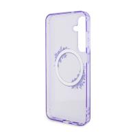 Guess IML Flowers Wreath MagSafe - Etui Samsung Galaxy S24+ (fioletowy)