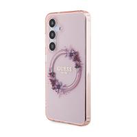 Guess IML Flowers Wreath MagSafe - Etui Samsung Galaxy S24 (różowy)