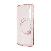 Guess IML Flowers Wreath MagSafe - Etui Samsung Galaxy S24 (różowy)