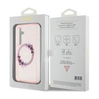 Guess IML Flowers Wreath MagSafe - Etui Samsung Galaxy S24 (różowy)
