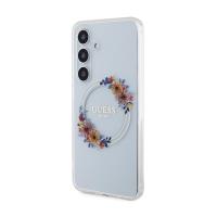 Guess IML Flowers Wreath MagSafe - Etui Samsung Galaxy S24 (przezroczysty)