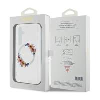 Guess IML Flowers Wreath MagSafe - Etui Samsung Galaxy S24 (przezroczysty)