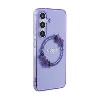 Guess IML Flowers Wreath MagSafe - Etui Samsung Galaxy S24 (fioletowy)