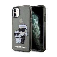 Karl Lagerfeld IML Glitter Karl & Choupette - Etui iPhone 11 (czarny)