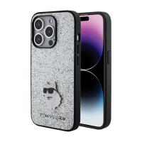 Karl Lagerfeld Fixed Glitter Choupette Logo Metal Pin - Etui iPhone 15 Pro (srebrny) Karl Lagerfeld Fixed Glitter Choupette Logo Metal Pin - Etui iPhone 15 Pro (srebrny)