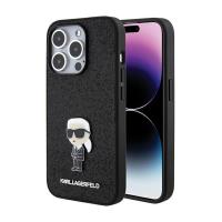 Karl Lagerfeld Fixed Glitter Ikonik Logo Metal Pin - Etui iPhone 15 Pro Max (czarny) Karl Lagerfeld Fixed Glitter Ikonik Logo Metal Pin - Etui iPhone 15 Pro Max (czarny)