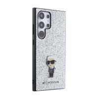 Karl Lagerfeld Fixed Glitter Ikonik Logo Metal Pin - Etui Samsung Galaxy S24 Ultra (srebrny)