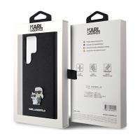 Karl Lagerfeld Saffiano Karl & Choupette Metal Pin - Etui Samsung Galaxy S24 Ultra (czarny)