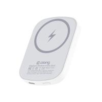 Crong MagSpot Power Bank - Bezprzewodowy power bank ultra slim z MagSafe 5000mAh, USB-C 20W PD (biały) Crong MagSpot Power Bank - Bezprzewodowy power bank ultra slim z MagSafe 5000mAh, USB-C 20W PD (biały)