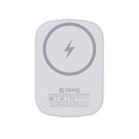 Crong MagSpot Power Bank - Bezprzewodowy power bank ultra slim z MagSafe 5000mAh, USB-C 20W PD (biały)