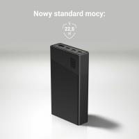 Green Cell PowerPlay20s - Power Bank 20000 mAh z szybkim ładowaniem USB-A QuickCharge 3.0 oraz 2x USB-C Power Delivery 22.5W (czarny)