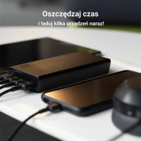 Green Cell PowerPlay20s - Power Bank 20000 mAh z szybkim ładowaniem USB-A QuickCharge 3.0 oraz 2x USB-C Power Delivery 22.5W (czarny)