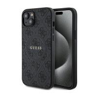 Guess 4G Collection Leather Metal Logo MagSafe - Etui iPhone 15 Plus / 14 Plus (czarny)